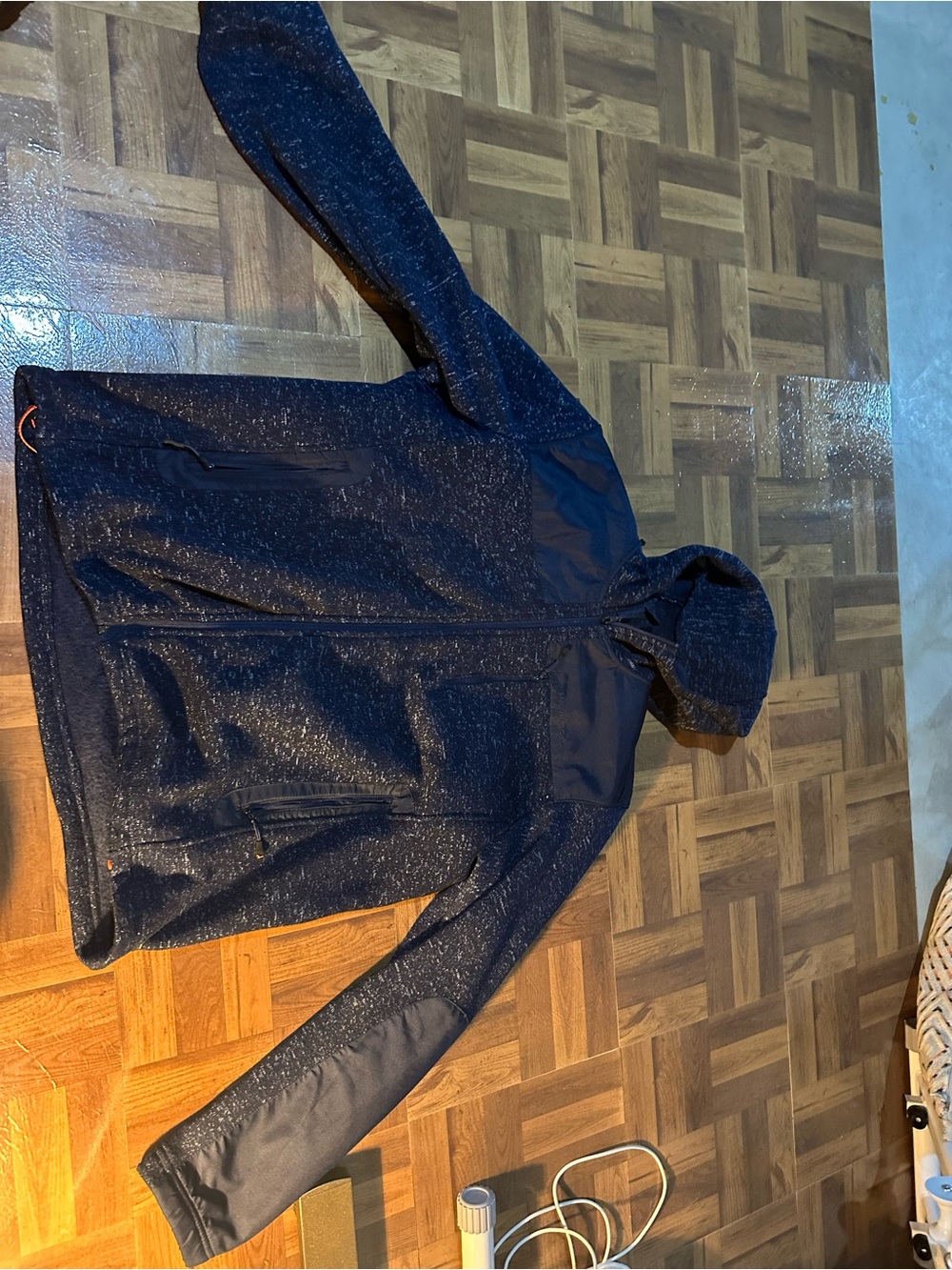 Hawke & Co Navy Hooded Utility Jacket with Metallic Speckle